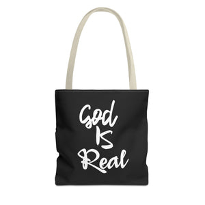 GOD IS REAL TOTE BAG (Black)