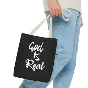 GOD IS REAL TOTE BAG (Black)