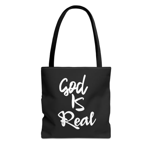 GOD IS REAL TOTE BAG (Black)