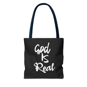 GOD IS REAL TOTE BAG (Black)