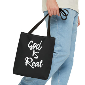 GOD IS REAL TOTE BAG (Black)