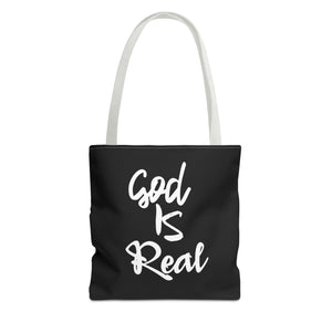 GOD IS REAL TOTE BAG (Black)