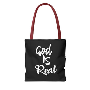 GOD IS REAL TOTE BAG (Black)