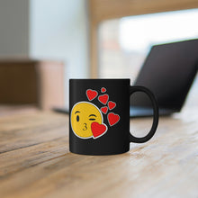 Load image into Gallery viewer, LOVE AND KISSES COFFEE MUG (BLACK)