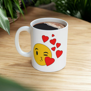 LOVE AND KISSES COFFEE MUG (WHITE)