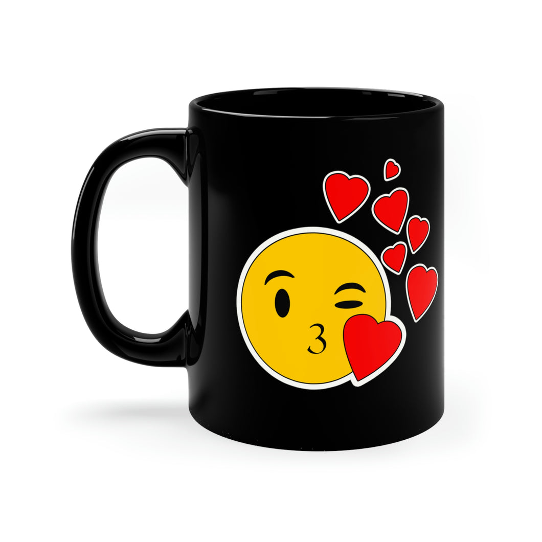 LOVE AND KISSES COFFEE MUG (BLACK)